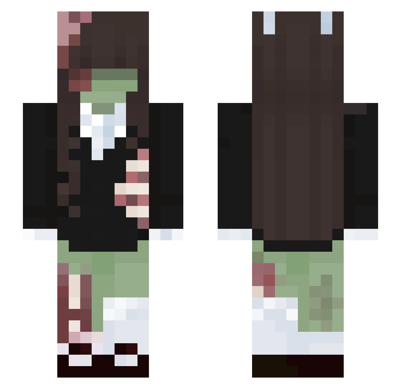 sipdey Minecraft skin, front and back view