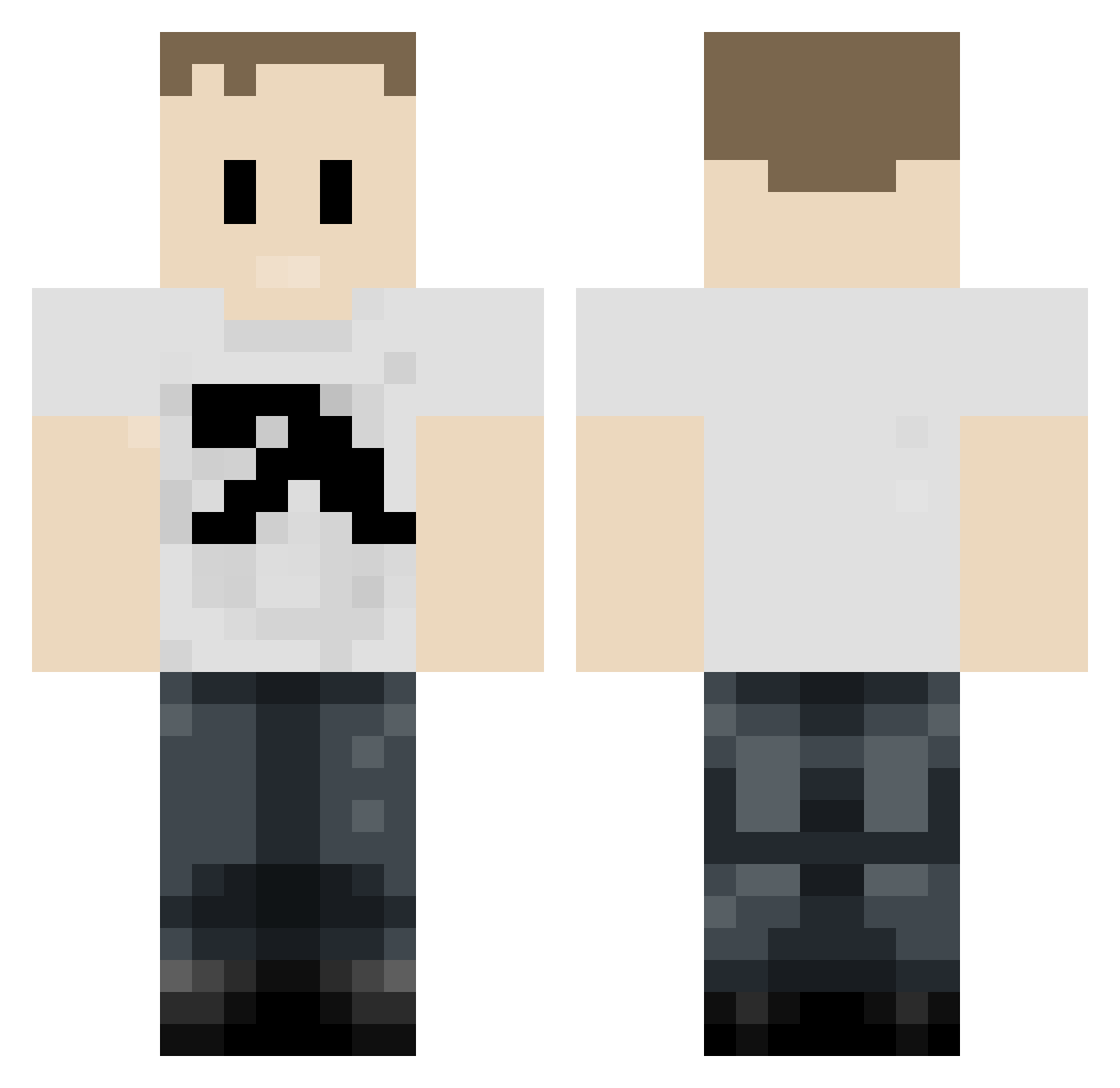 iguesstheynever Minecraft skin, front and back view