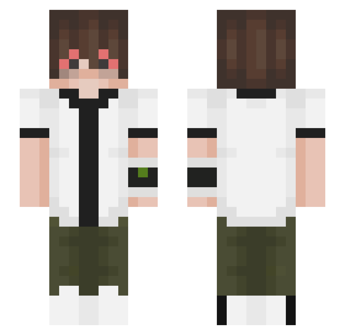 Ezz6 Minecraft skin, front and back view