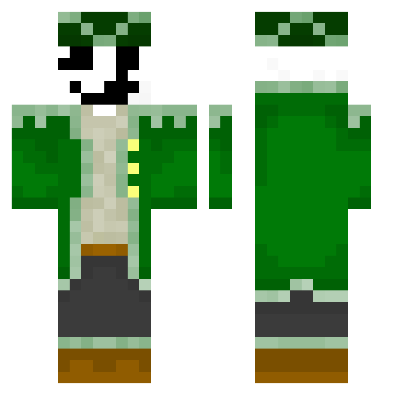 alforee Minecraft skin, front and back view