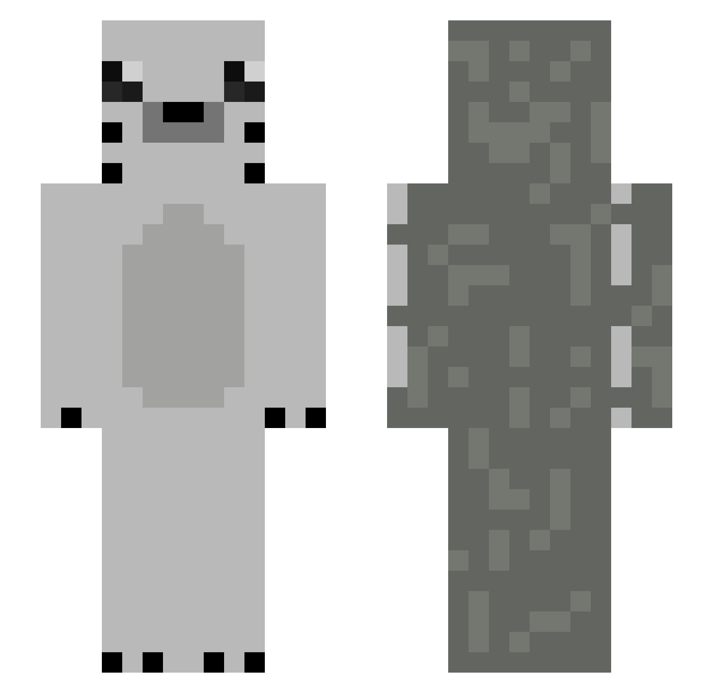 sexfucc Minecraft skin, front and back view