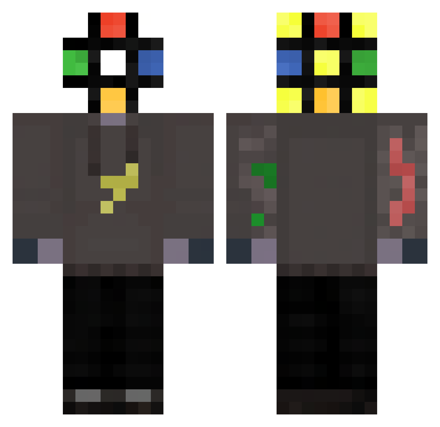 grwfeet Minecraft skin, front and back view