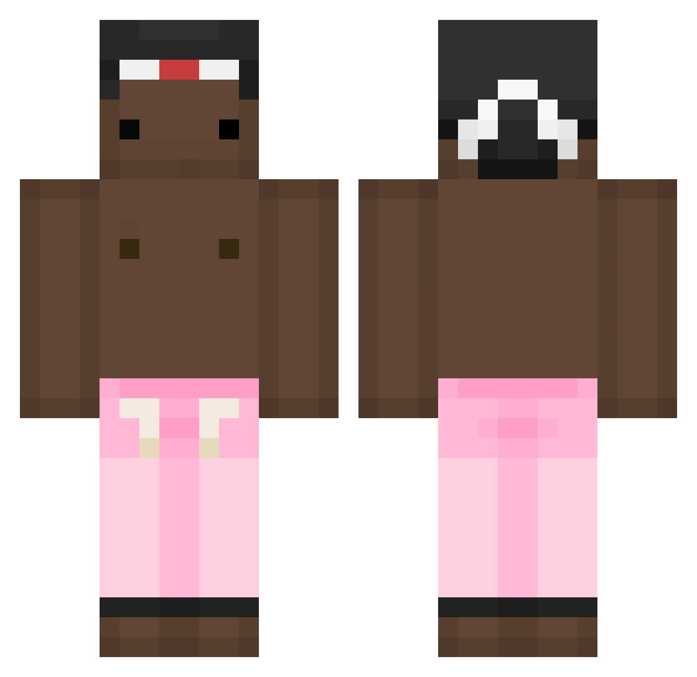 IgnThicc Minecraft skin, front and back view