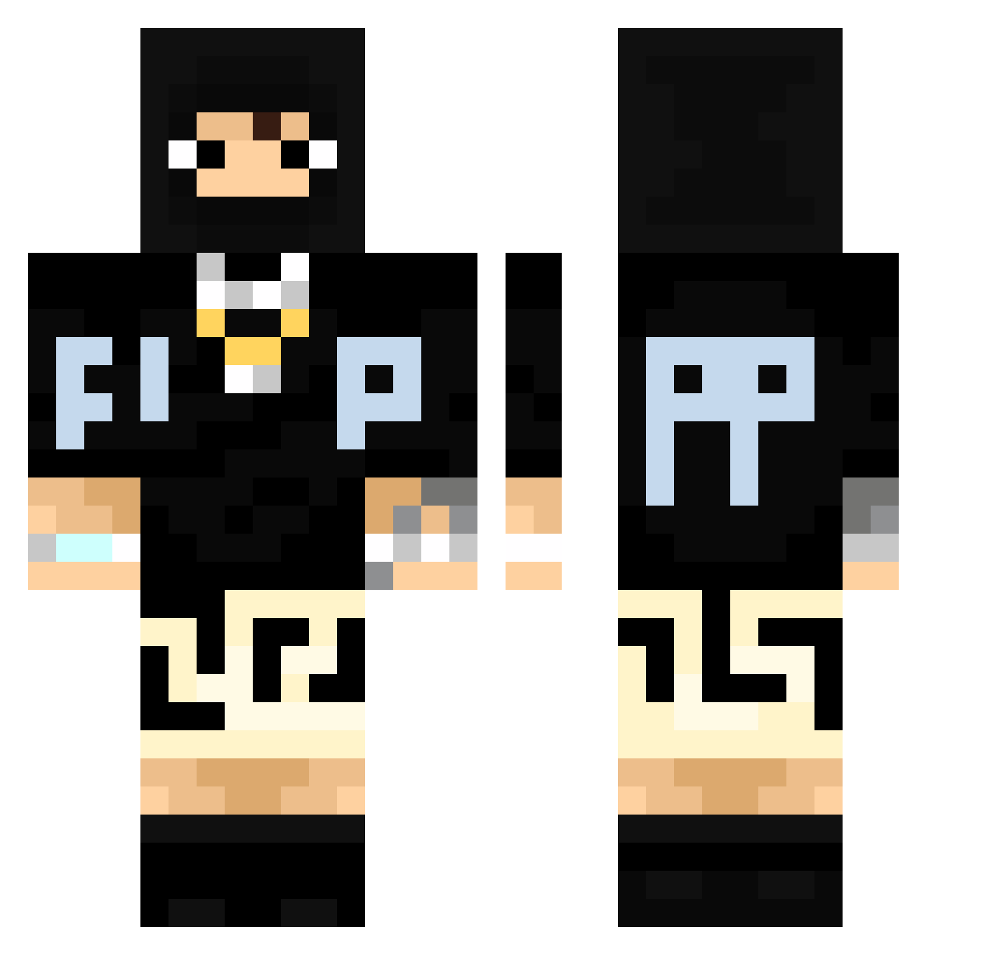 Richicardino Minecraft skin, front and back view