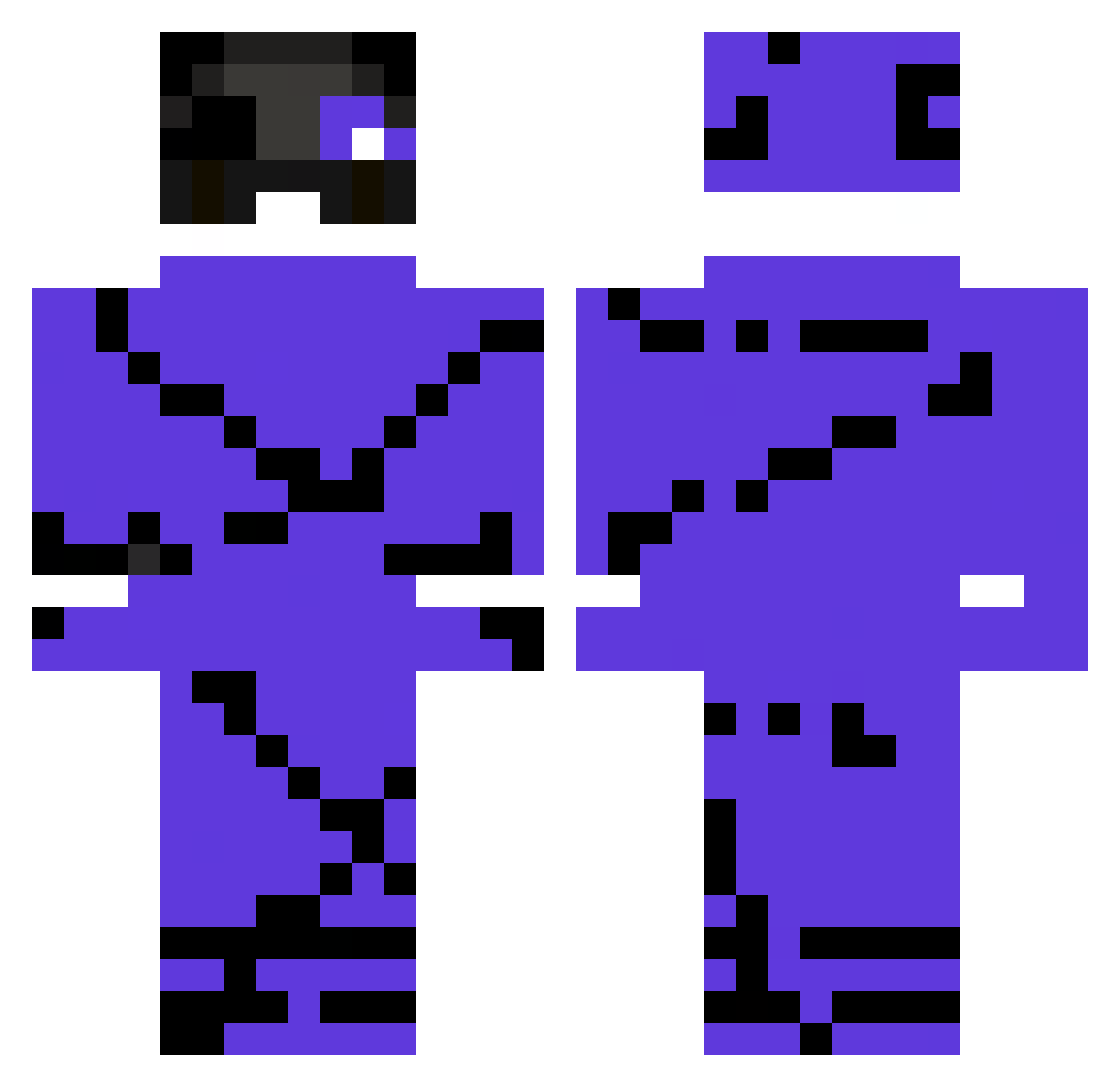Toersee Minecraft skin, front and back view