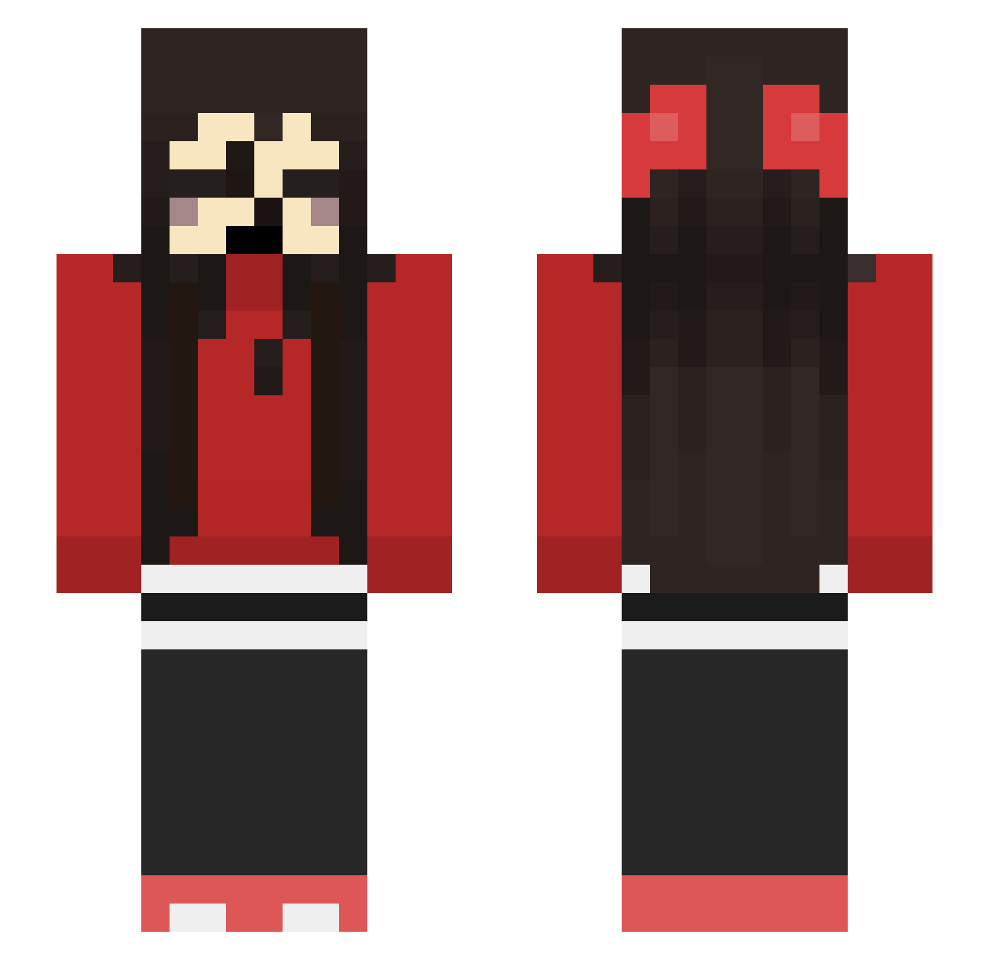 jibbeh Minecraft skin, front and back view