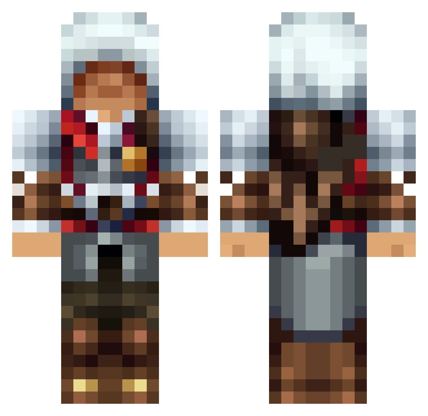 CardShark Minecraft skin, front and back view