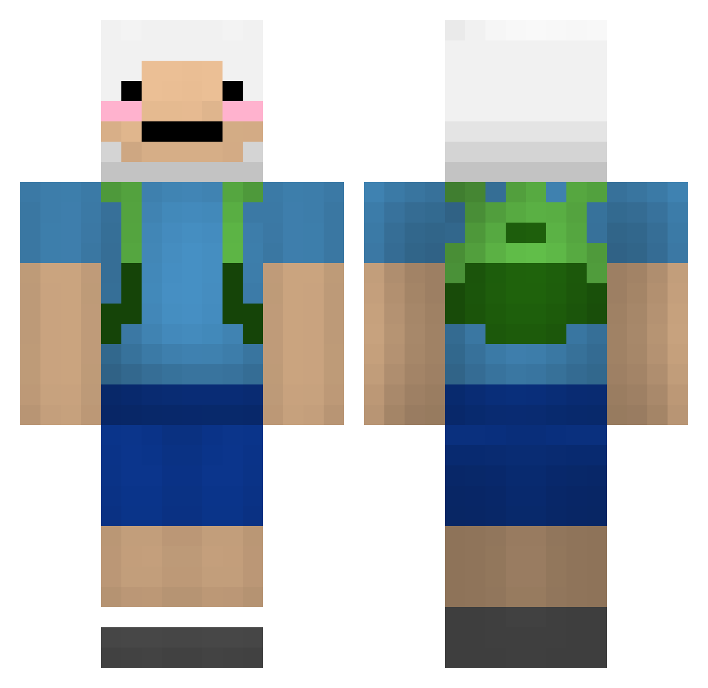 jksf Minecraft skin, front and back view