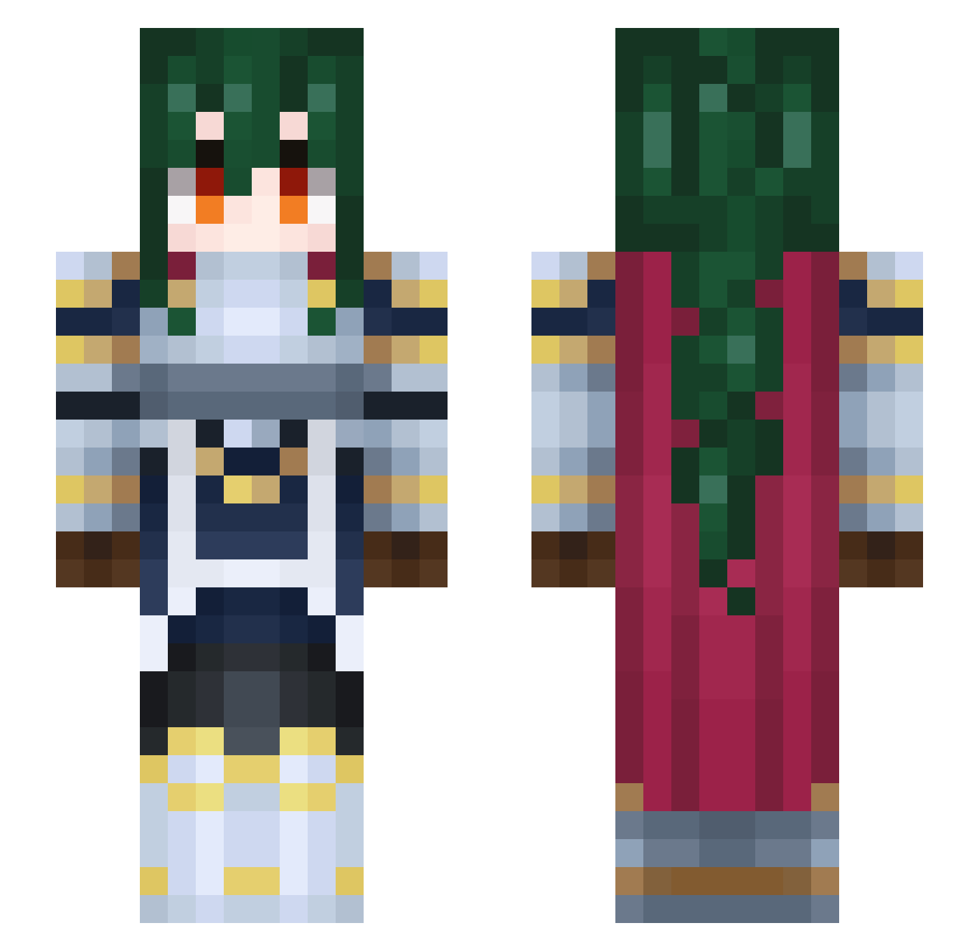 KFCwithme Minecraft skin, front and back view