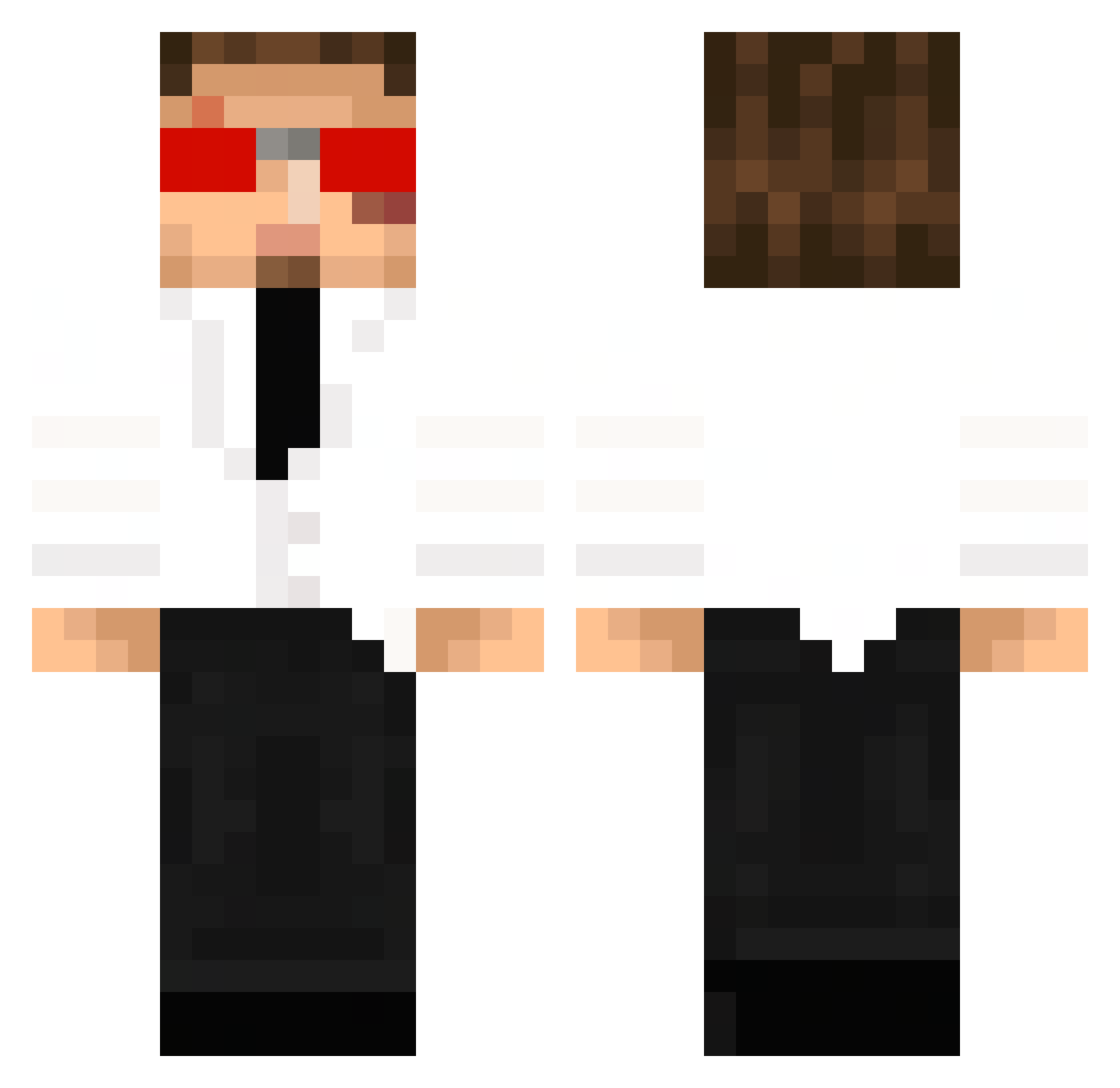 Hinkkeen Minecraft skin, front and back view