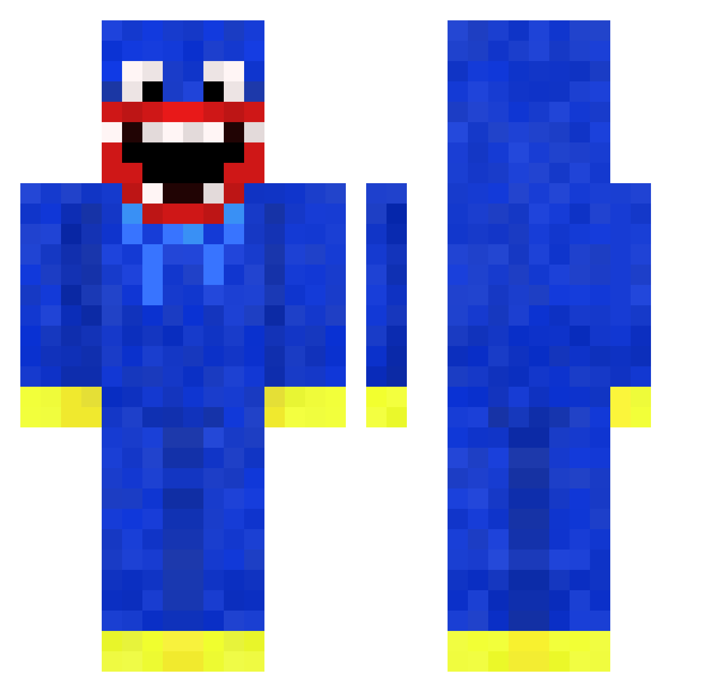 Guioki Minecraft skin, front and back view