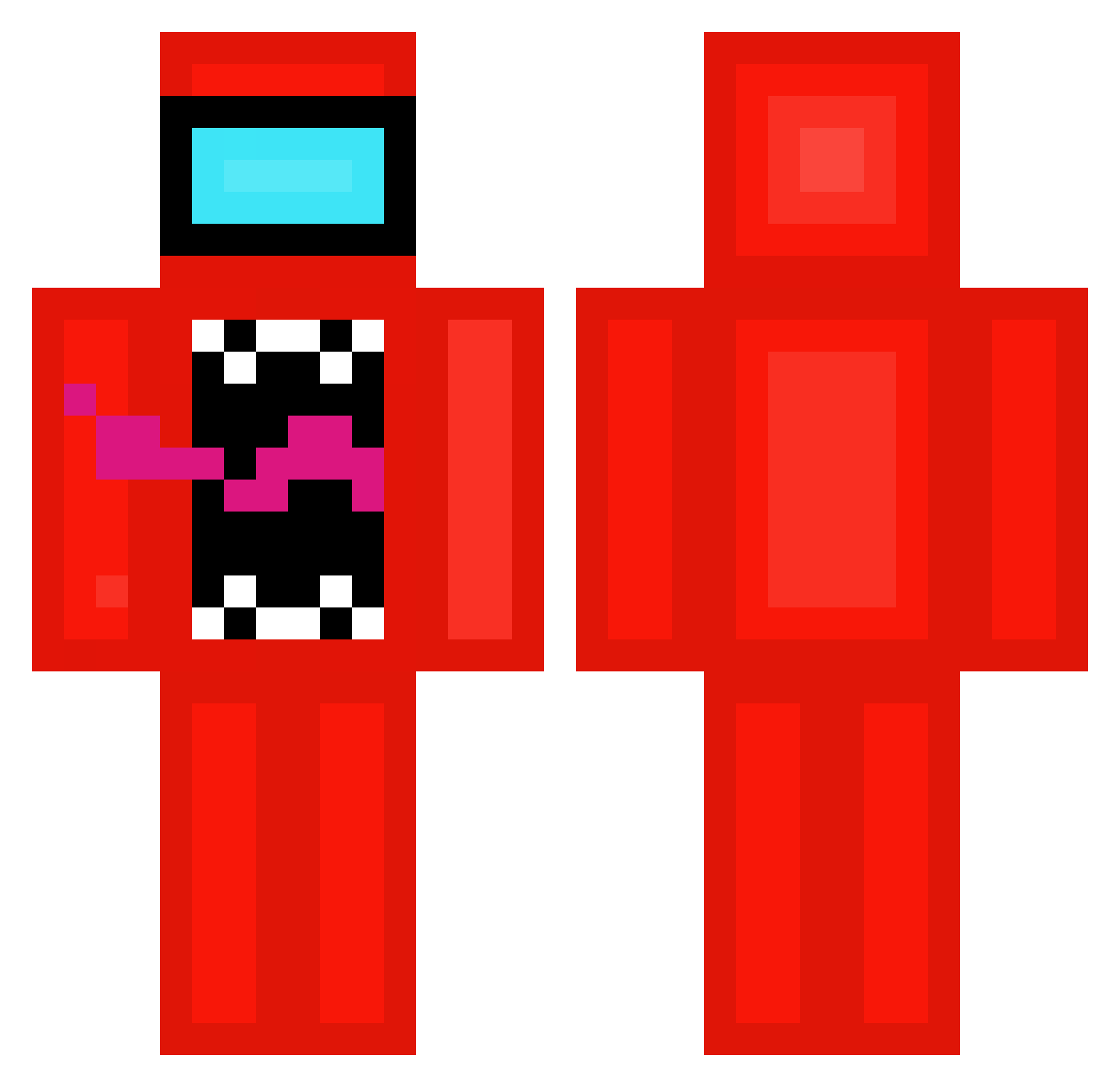 Sefurosu Minecraft skin, front and back view