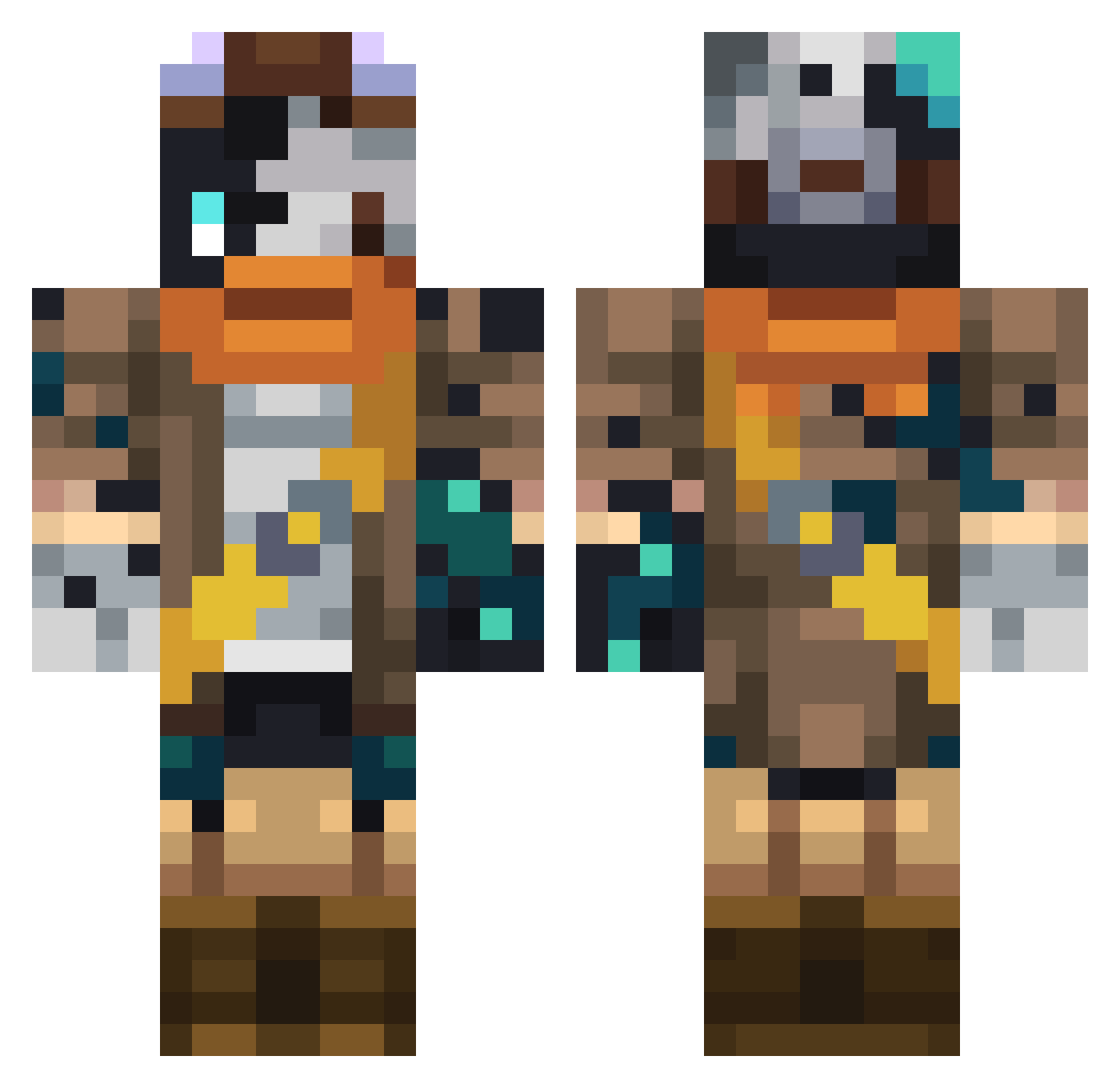 Zaciantsd Minecraft skin, front and back view