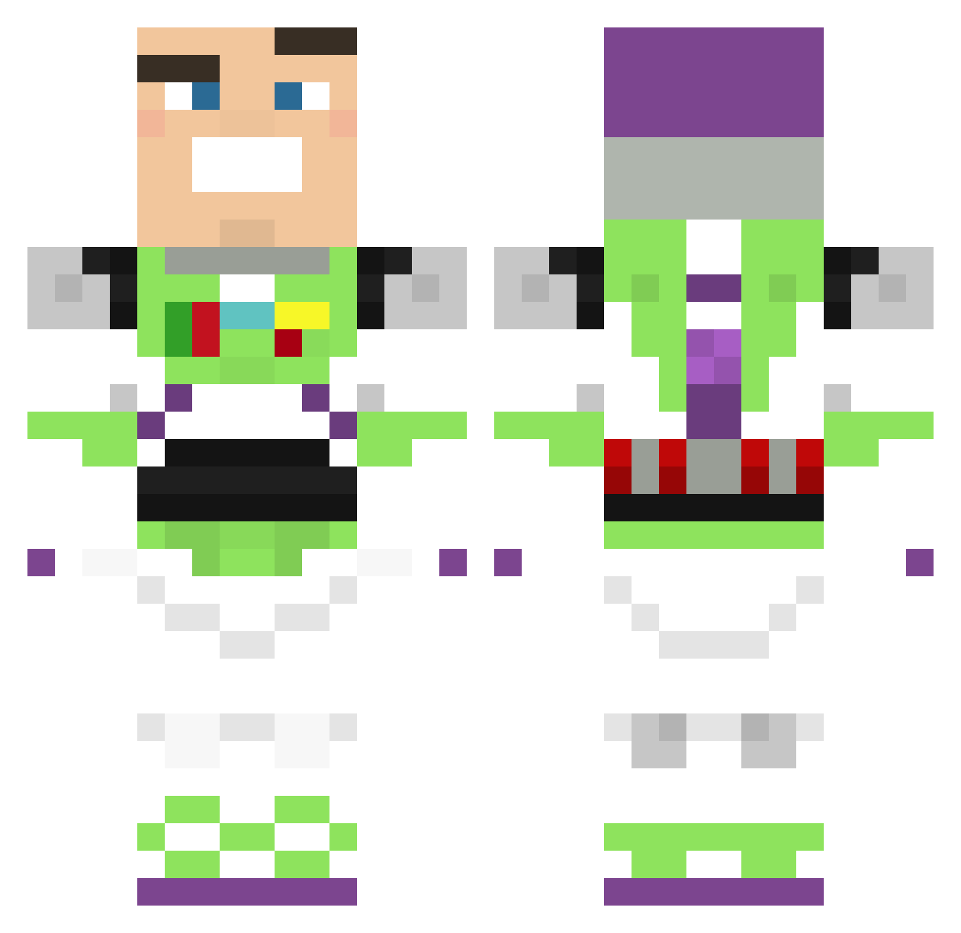 RX_GreGvel01 Minecraft skin, front and back view