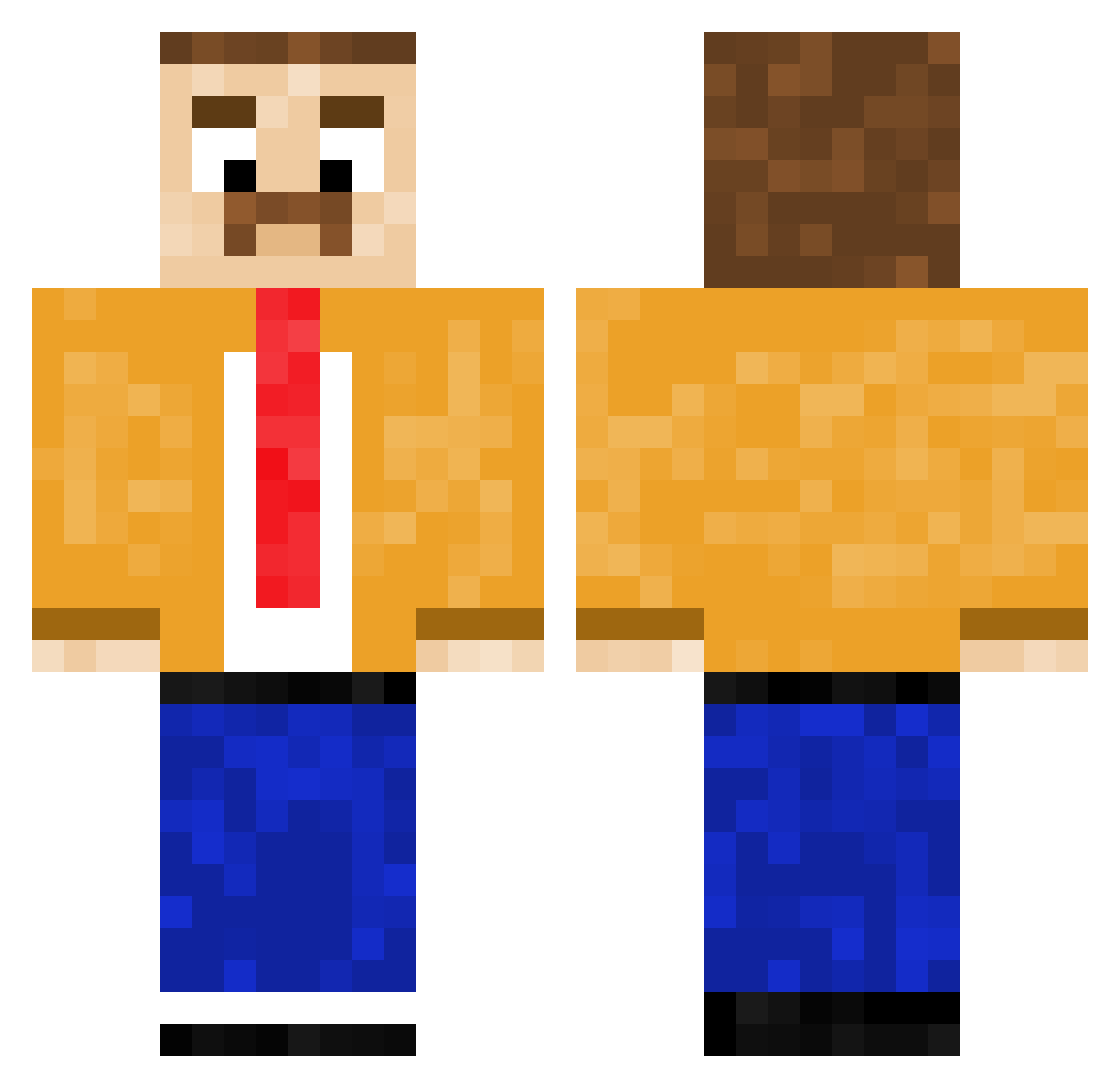 SnakeyJake Minecraft skin, front and back view