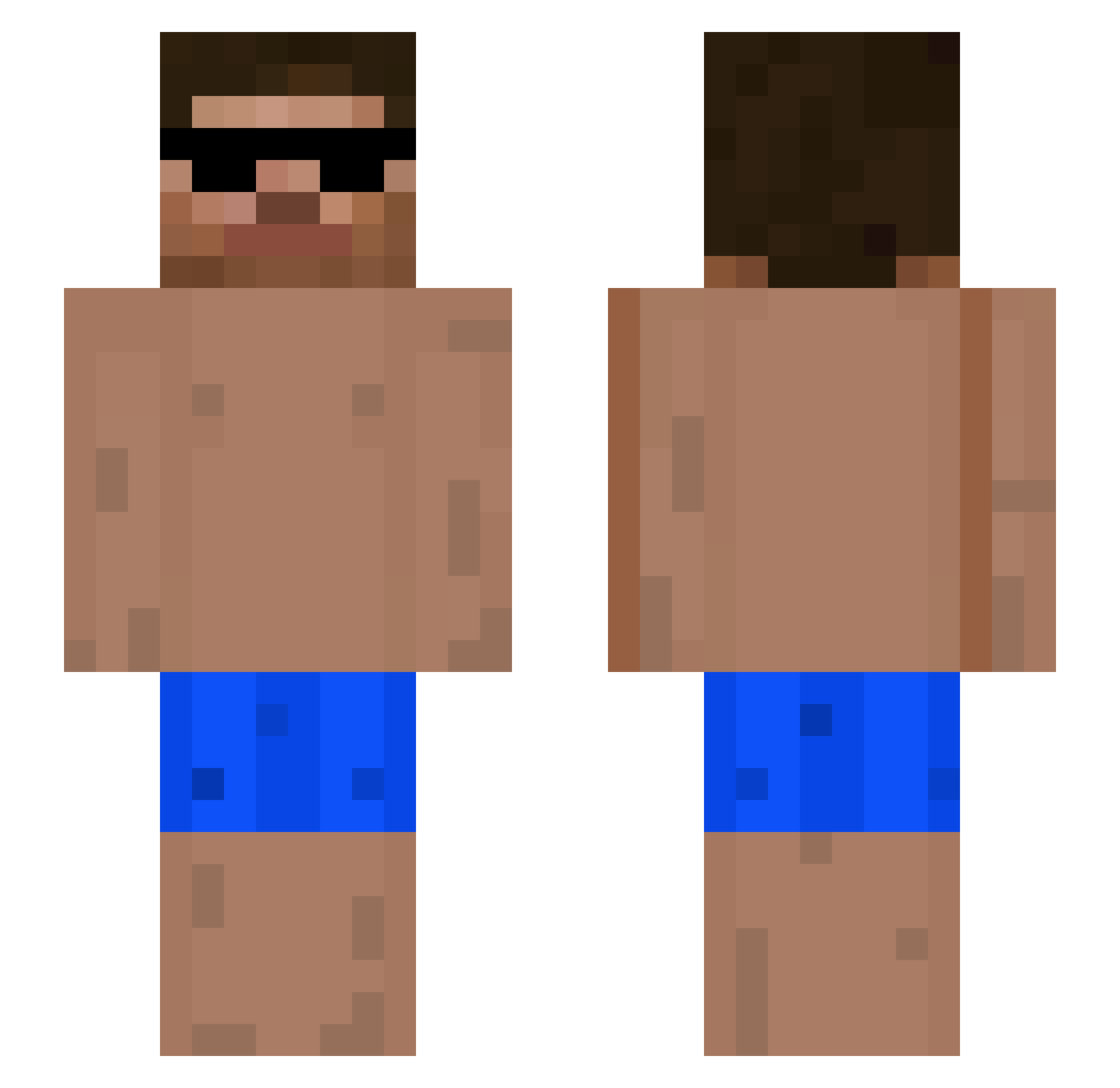 olo007 Minecraft skin, front and back view