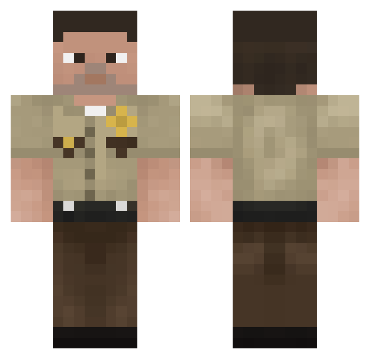 PLATY_pus011 Minecraft skin, front and back view