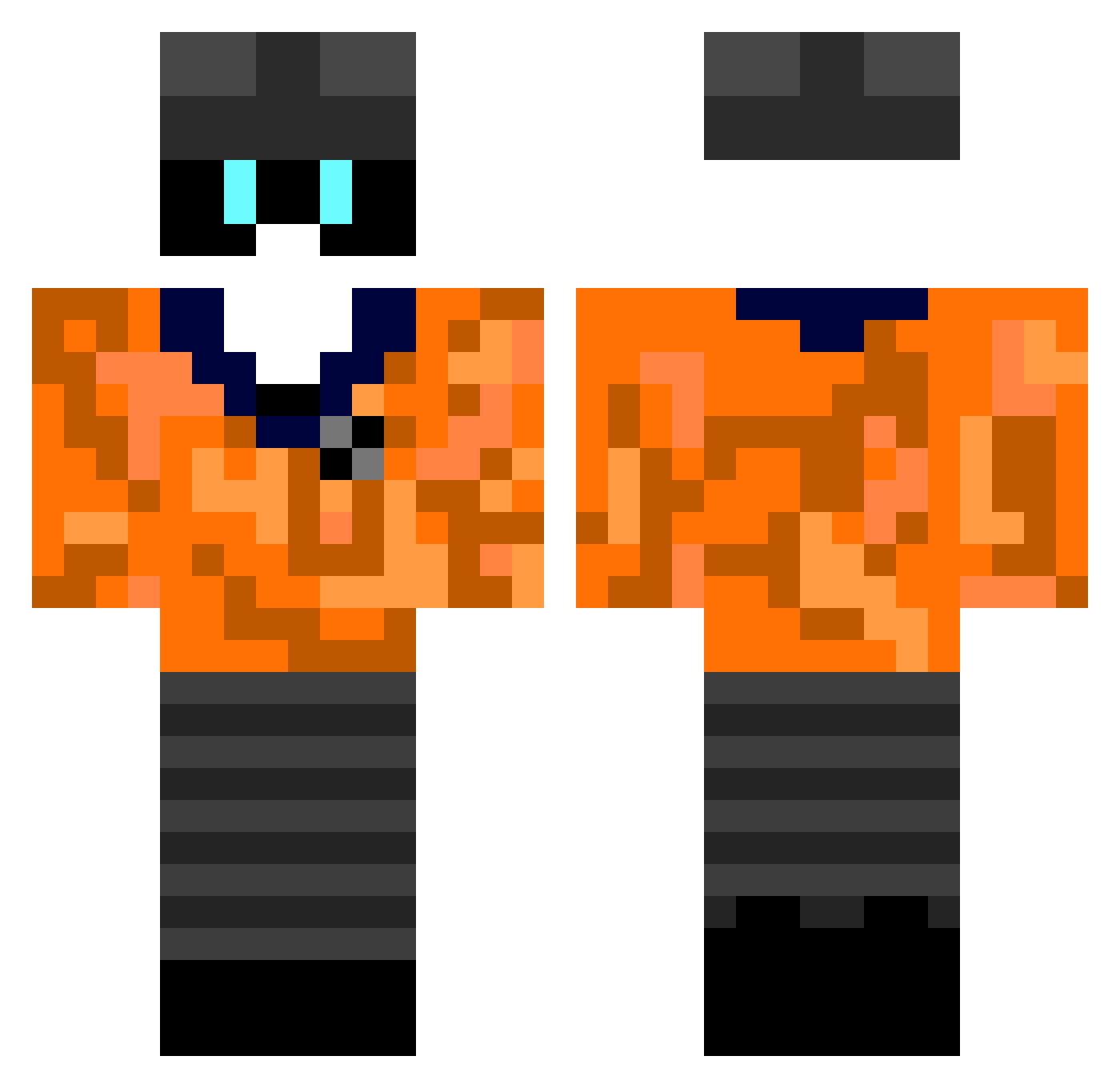 Nonexecutive Minecraft skin, front and back view