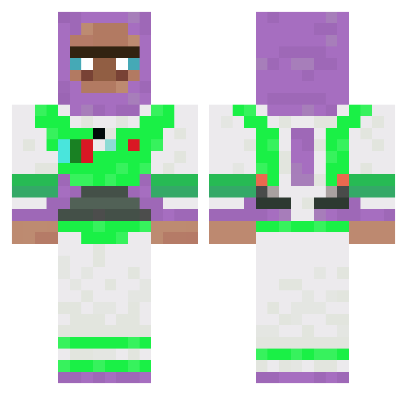 EvanBurger_67 Minecraft skin, front and back view