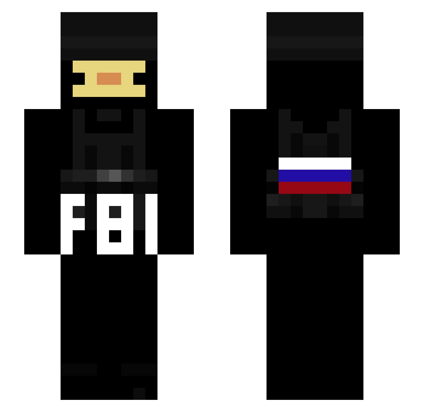 UnlegitMarek Minecraft skin, front and back view
