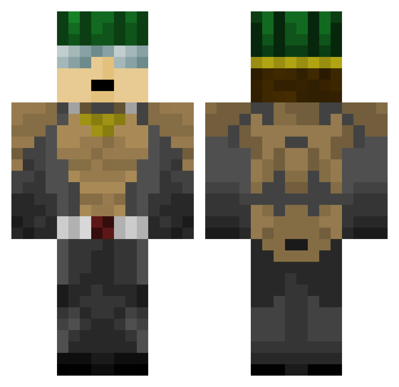 GoldenSeeker912 Minecraft skin, front and back view