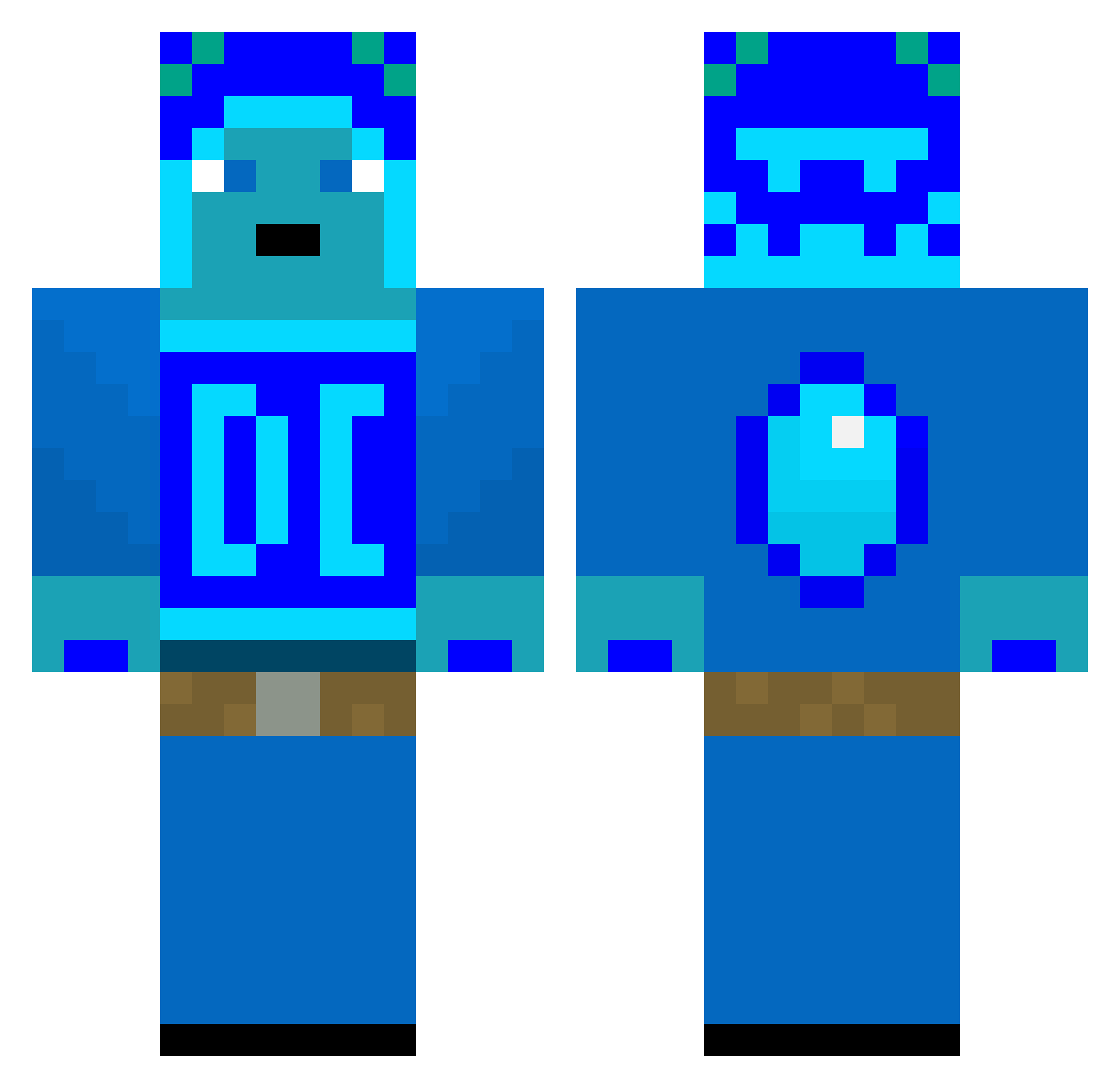 DiamondCraft2002 Minecraft skin, front and back view
