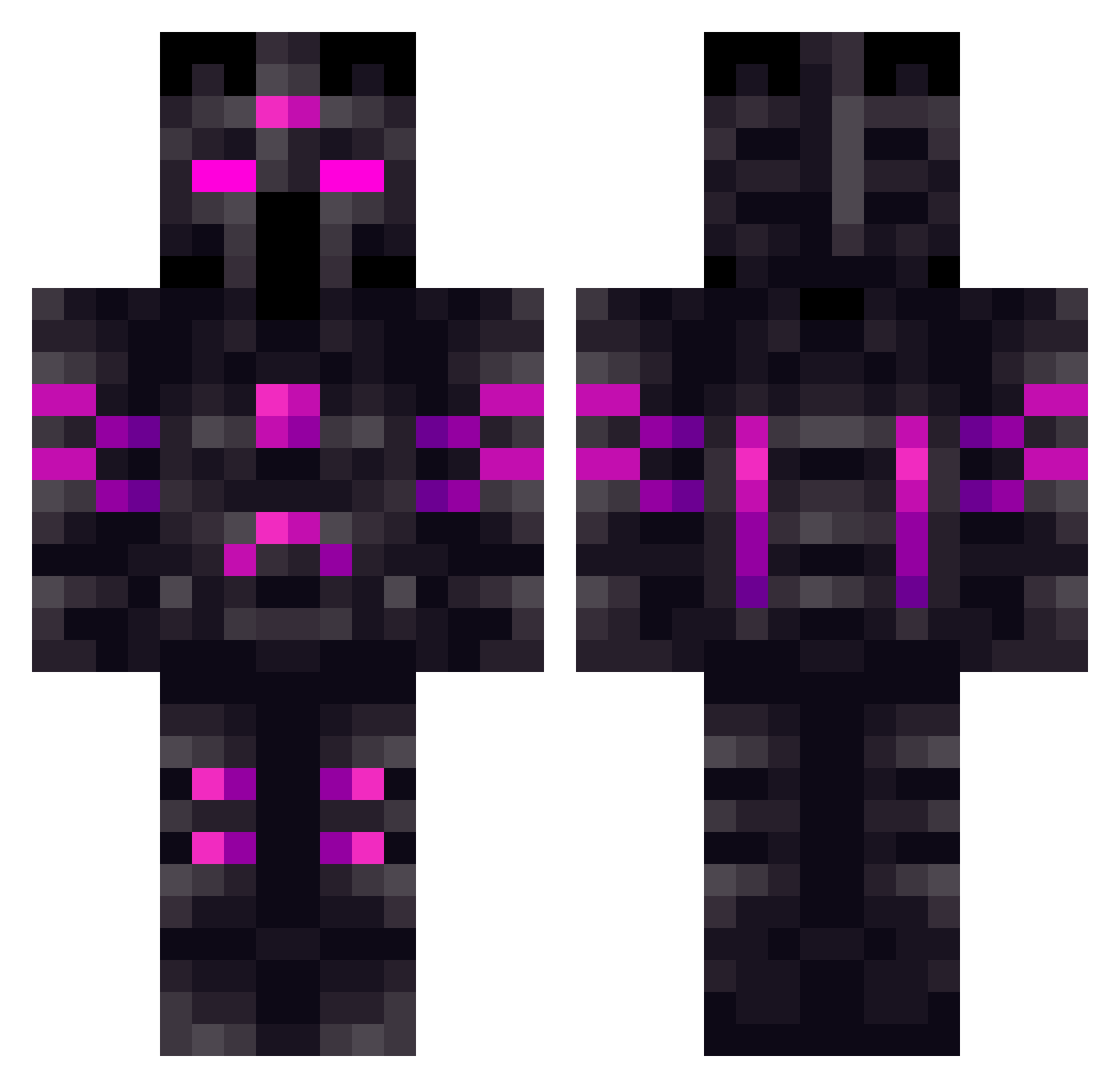 MarinaToeLover Minecraft skin, front and back view