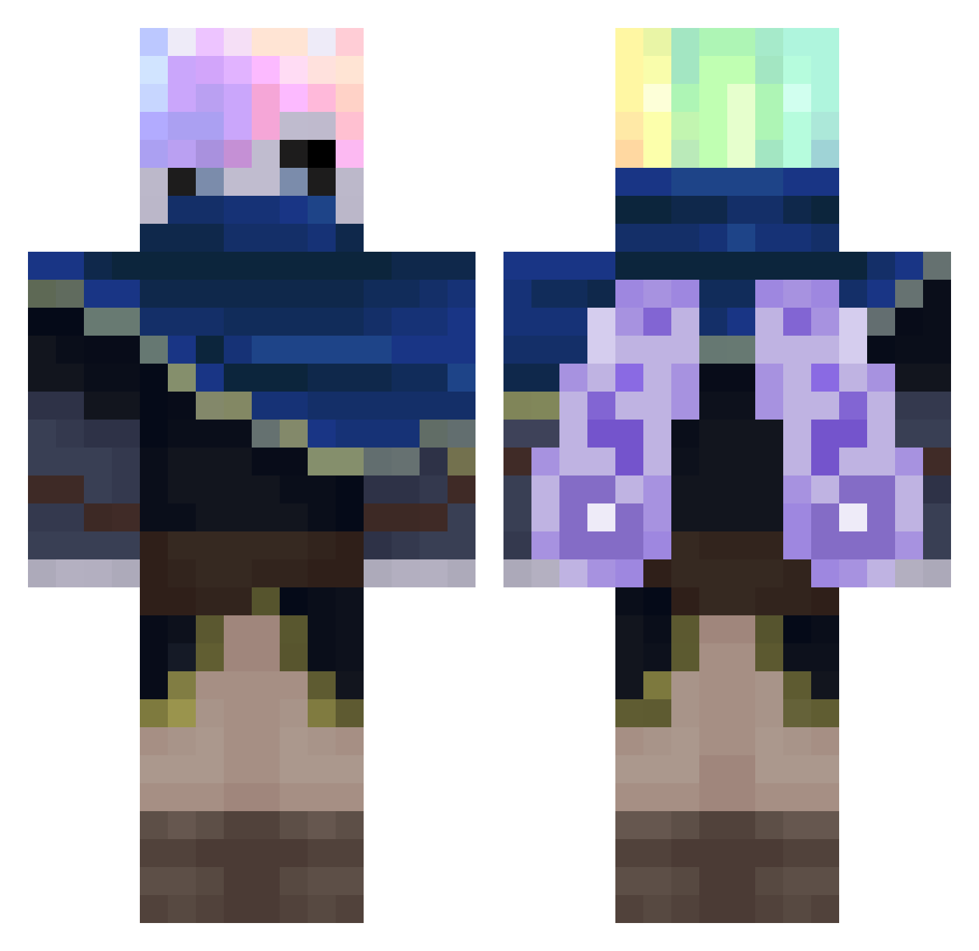 TaterThePotato Minecraft skin, front and back view