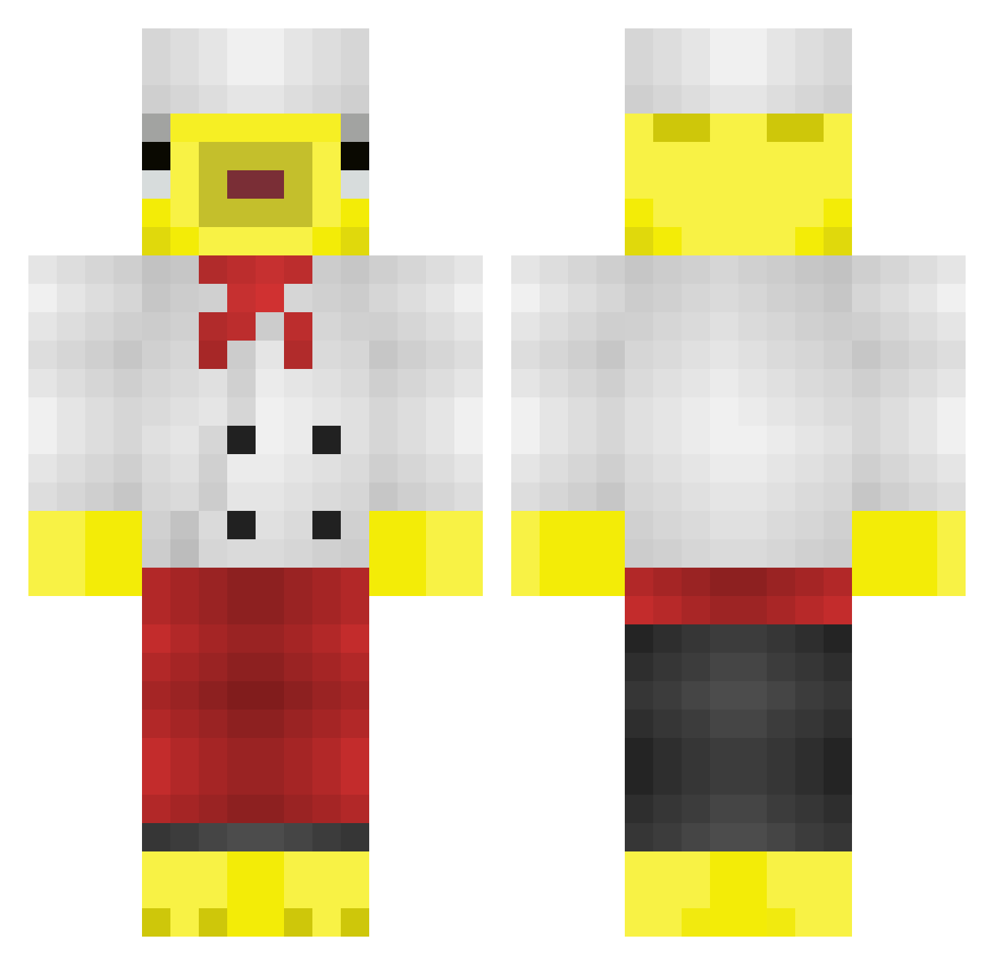 Lutfisk Minecraft skin, front and back view
