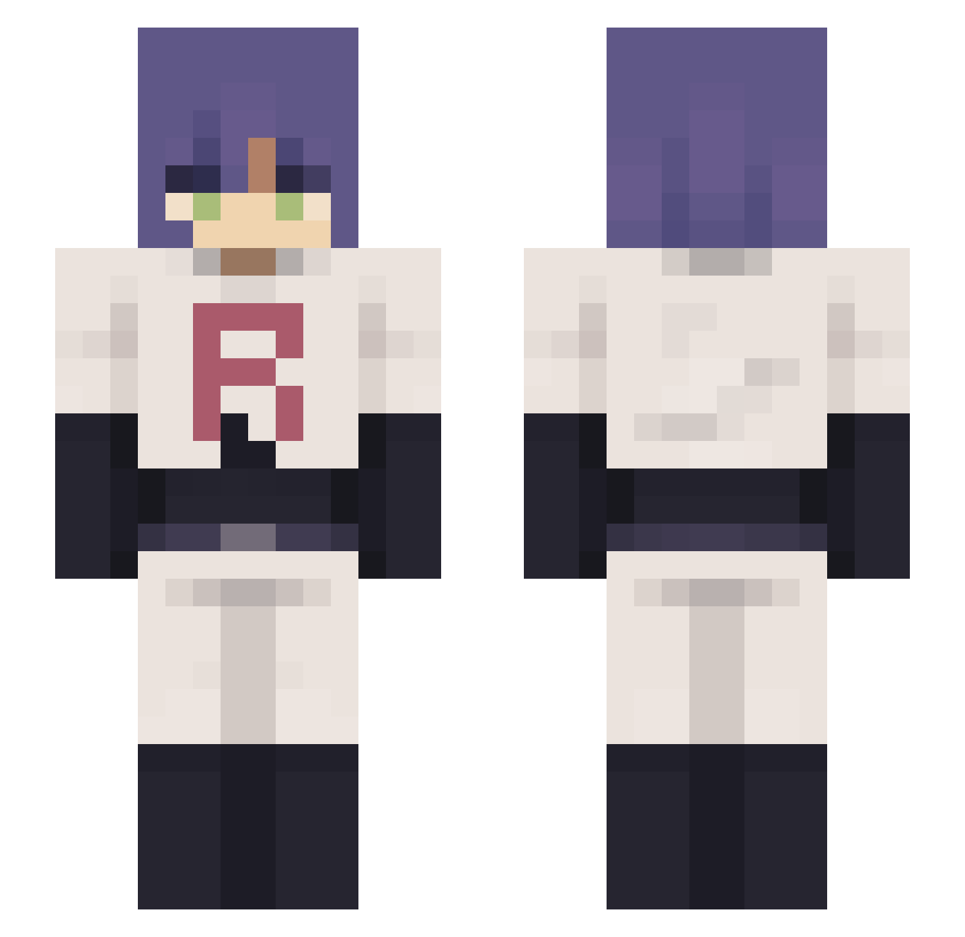 ICr4ziest Minecraft skin, front and back view