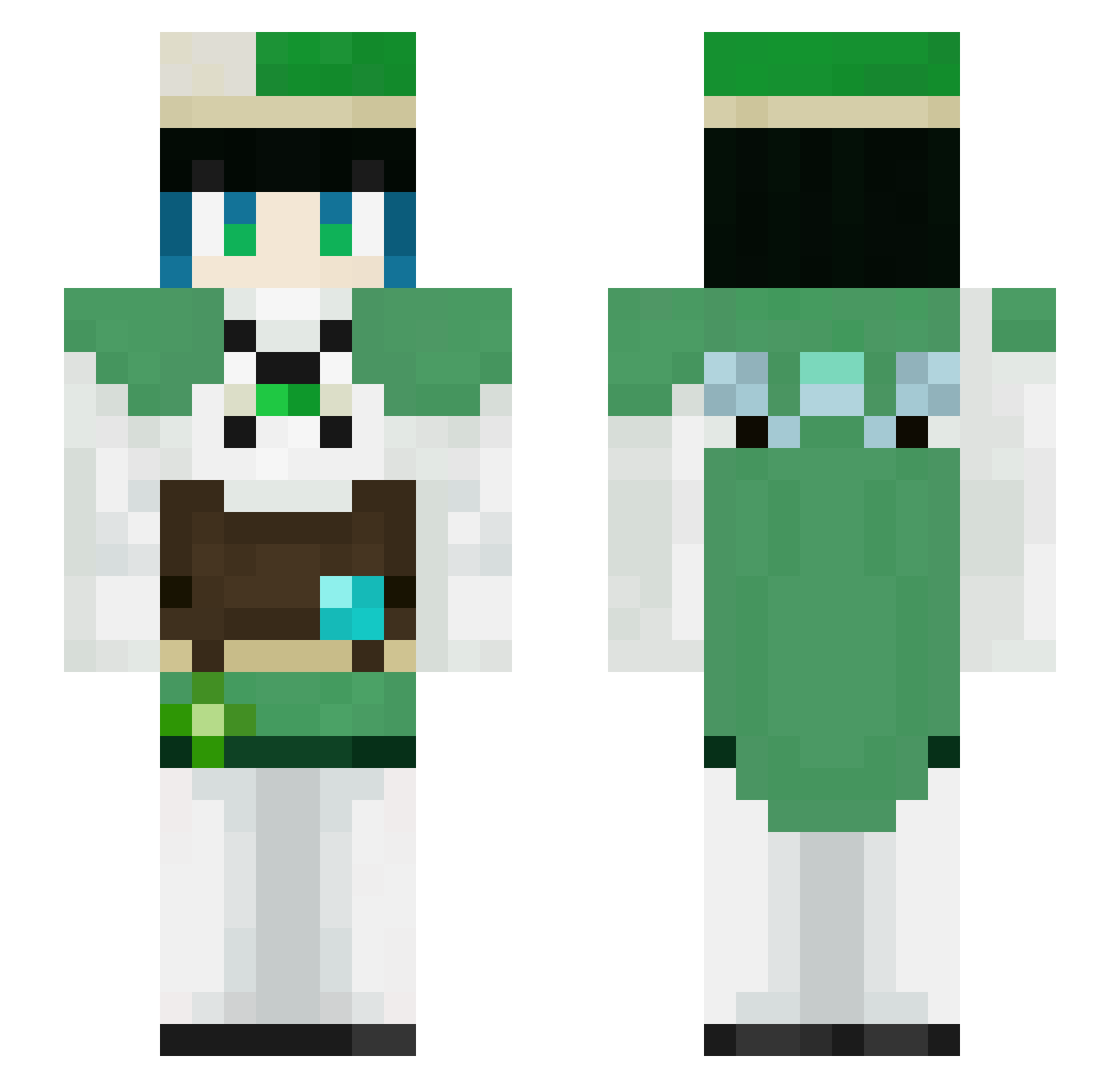 Hypergryph Minecraft skin, front and back view