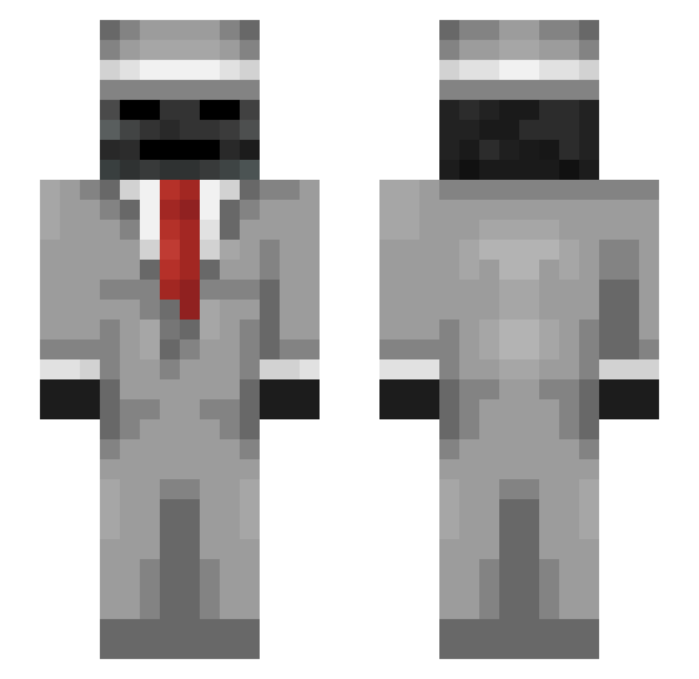 zxPEDREIRO Minecraft skin, front and back view