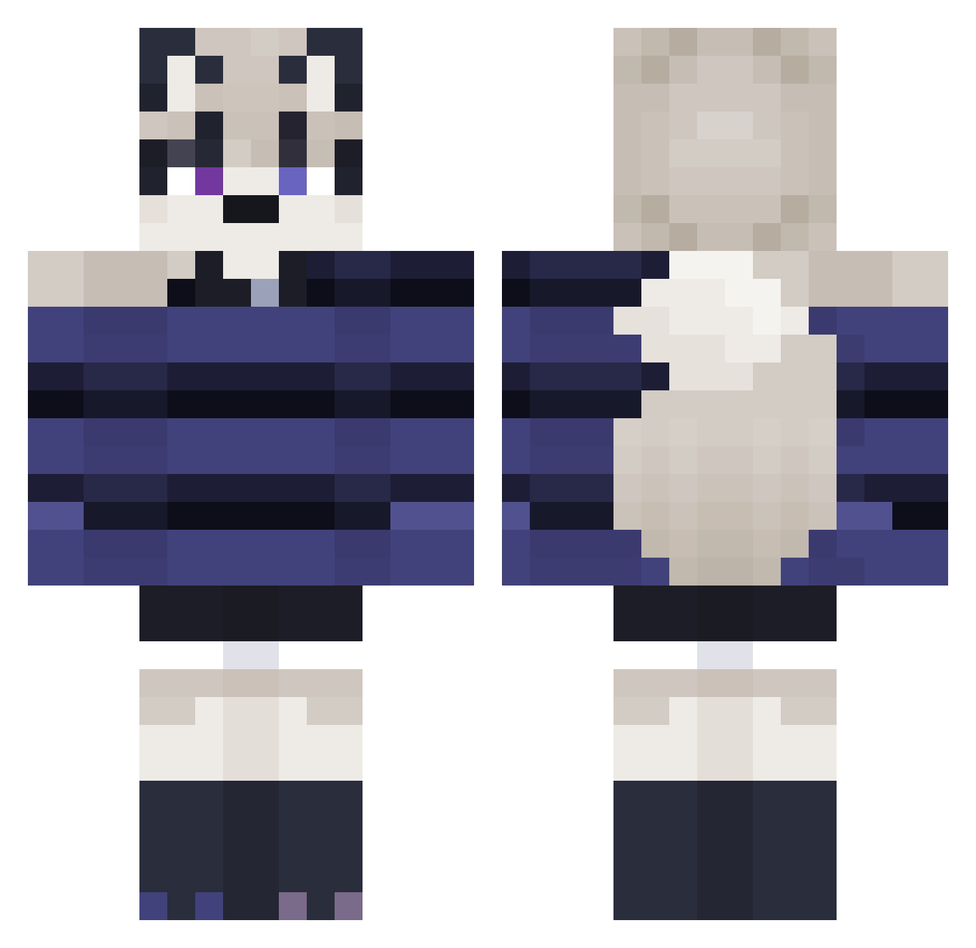 C00KIE0W0 Minecraft skin, front and back view