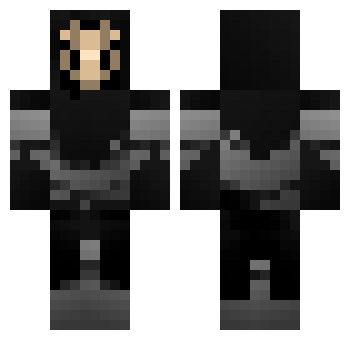 BelfegorGamer Minecraft skin, front and back view