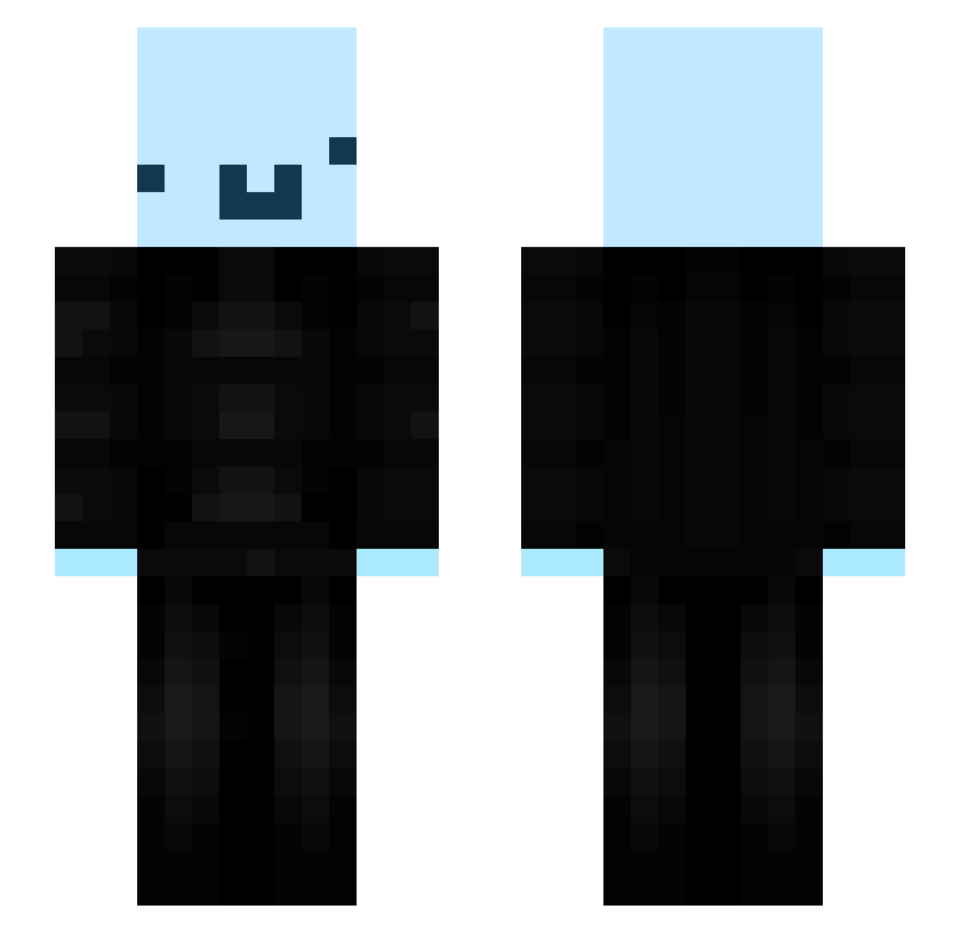 FlooGHG Minecraft skin, front and back view