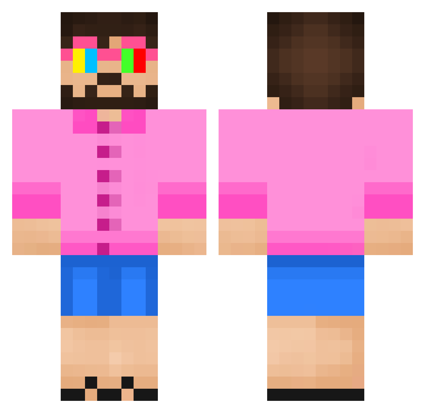 Ch3fduck Minecraft skin, front and back view