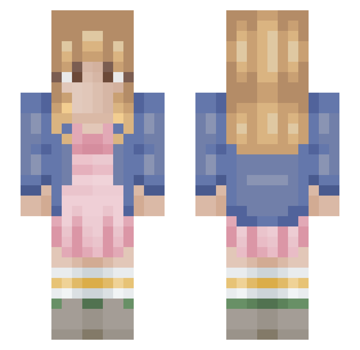 Tammme Minecraft skin, front and back view