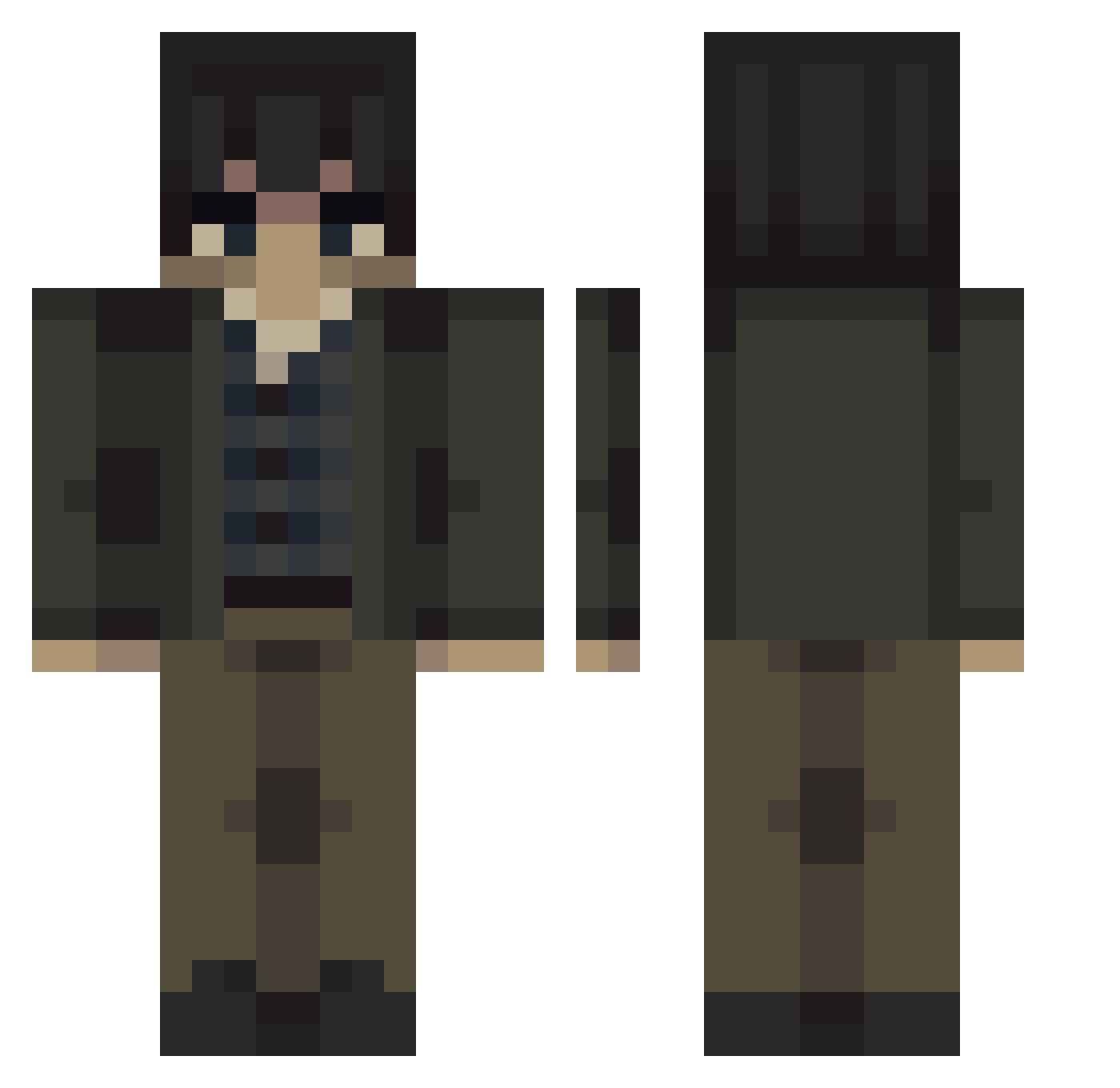 thisismydesign Minecraft skin, front and back view