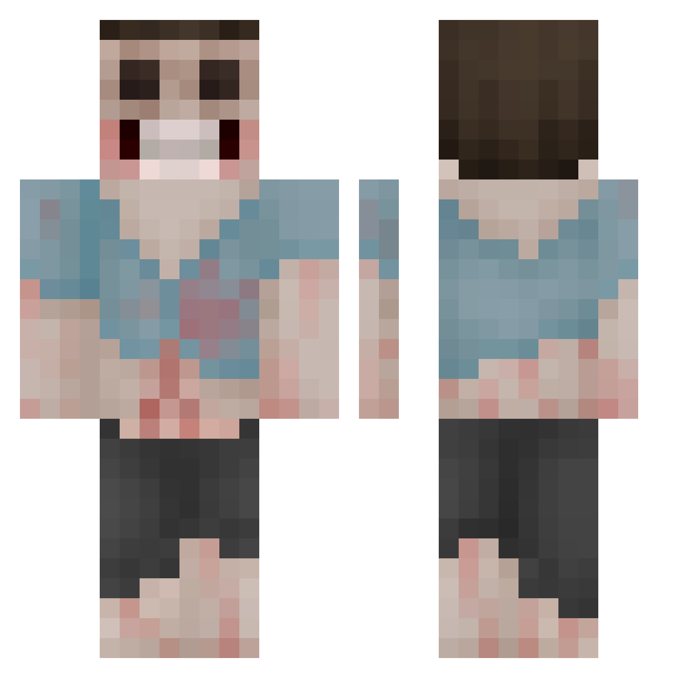 Pannyano Minecraft skin, front and back view