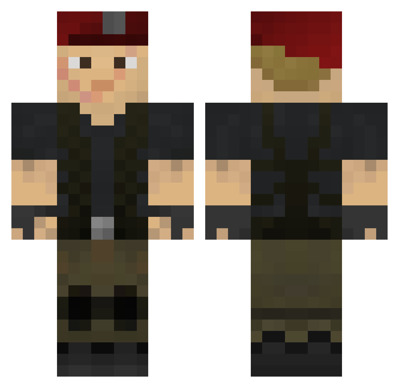 Q8Az Minecraft skin, front and back view