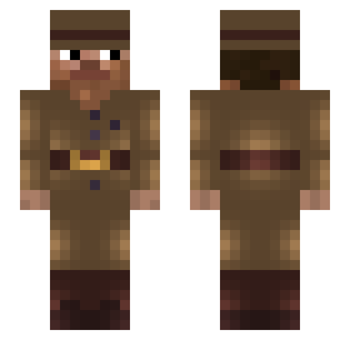 SergeantCream Minecraft skin, front and back view