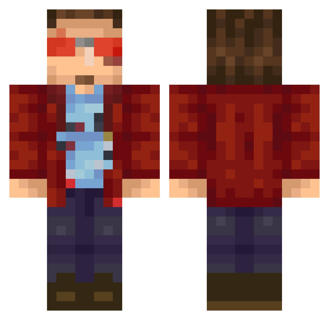 Matteplay78 Minecraft skin, front and back view