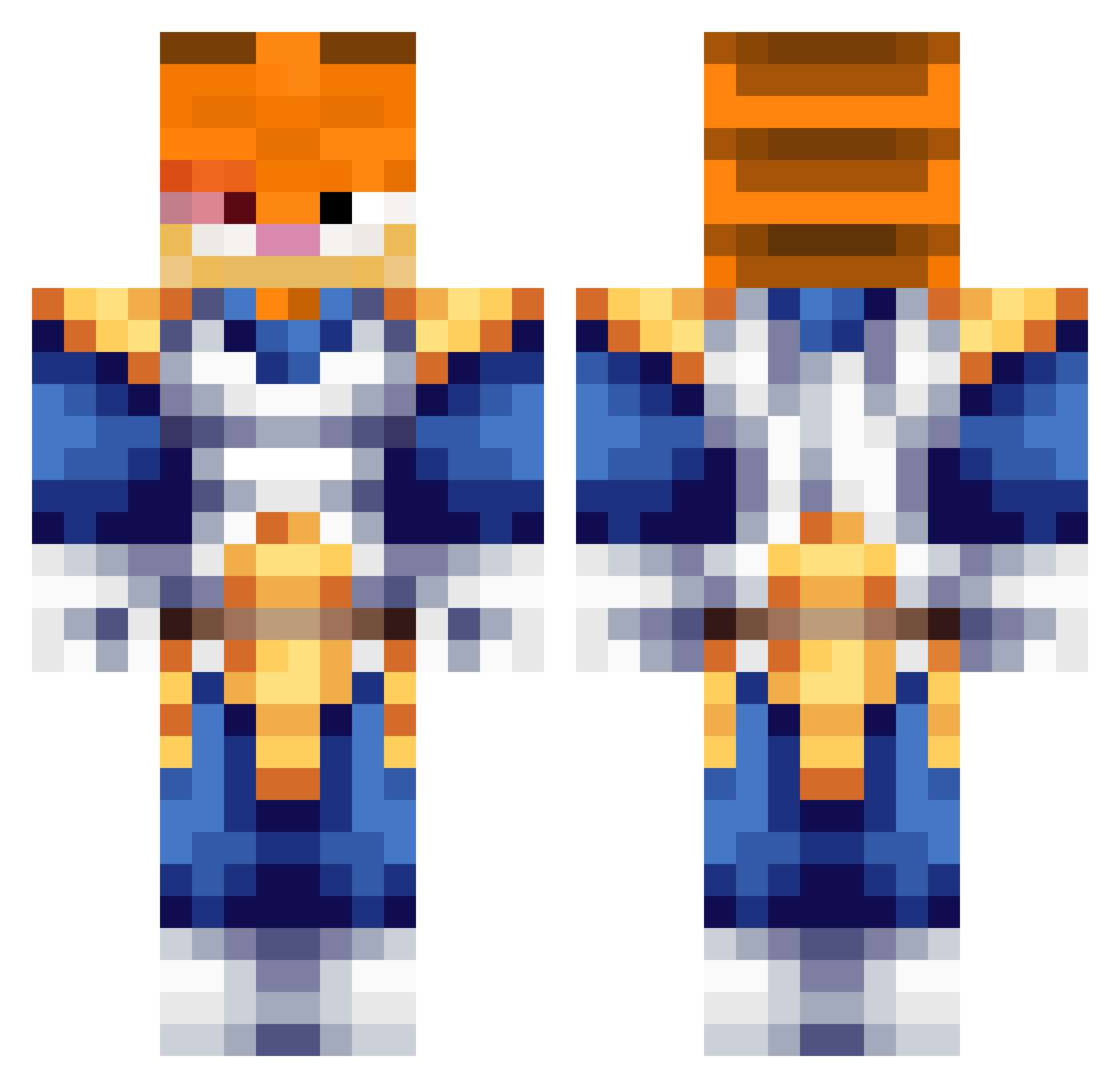 BDunlay Minecraft skin, front and back view