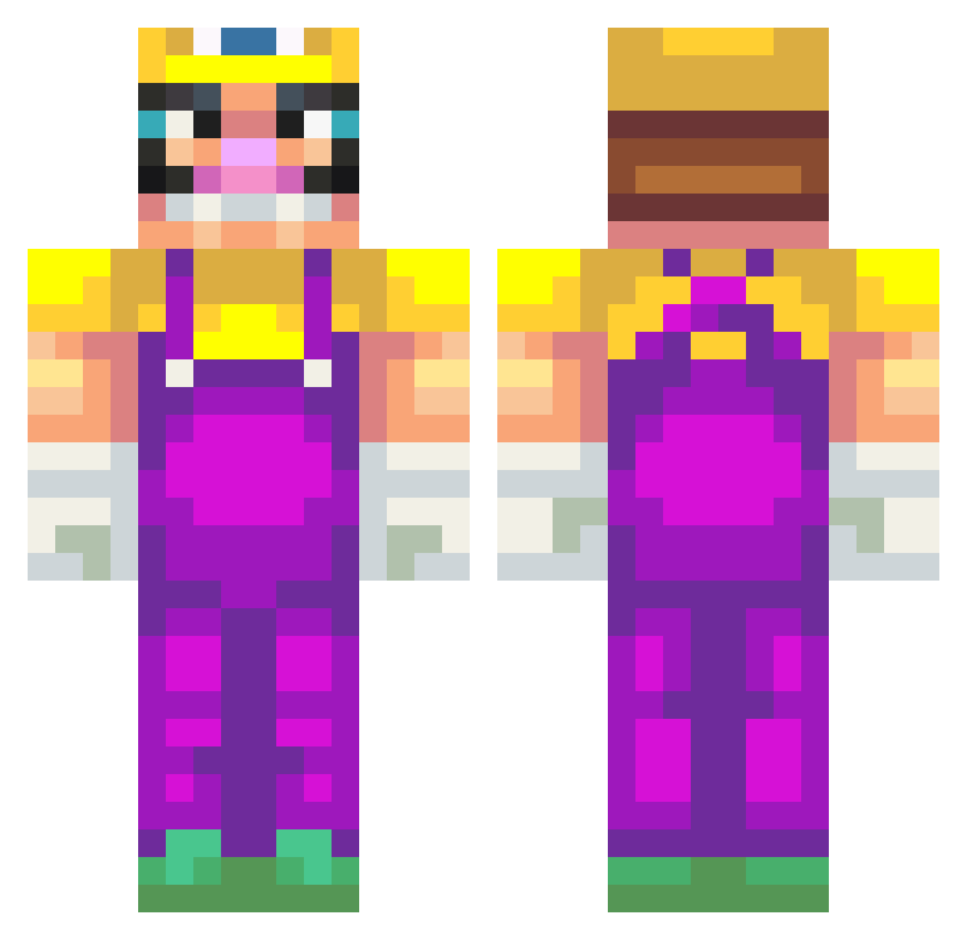 Krinos Minecraft skin, front and back view