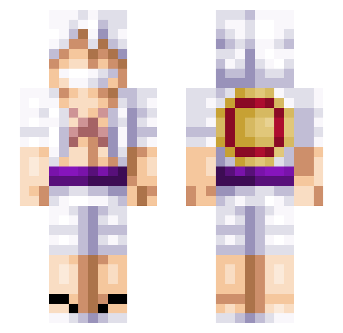 e2df Minecraft skin, front and back view