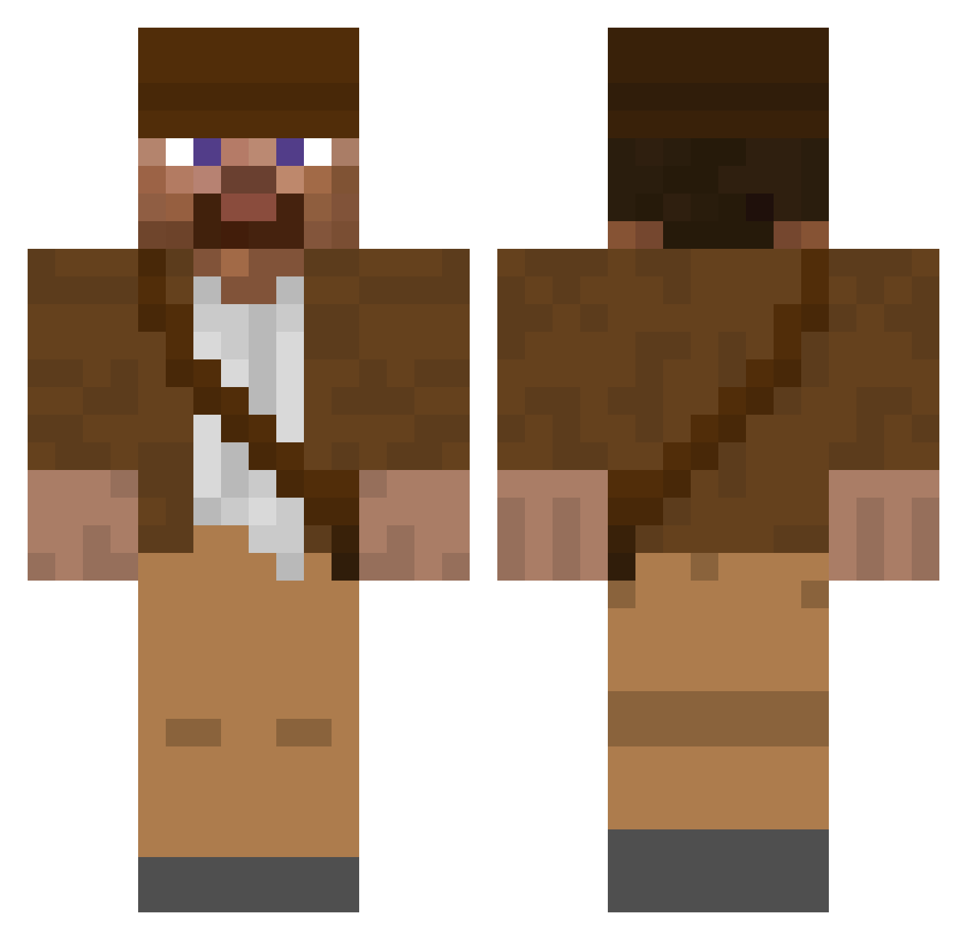 Trivet Minecraft skin, front and back view
