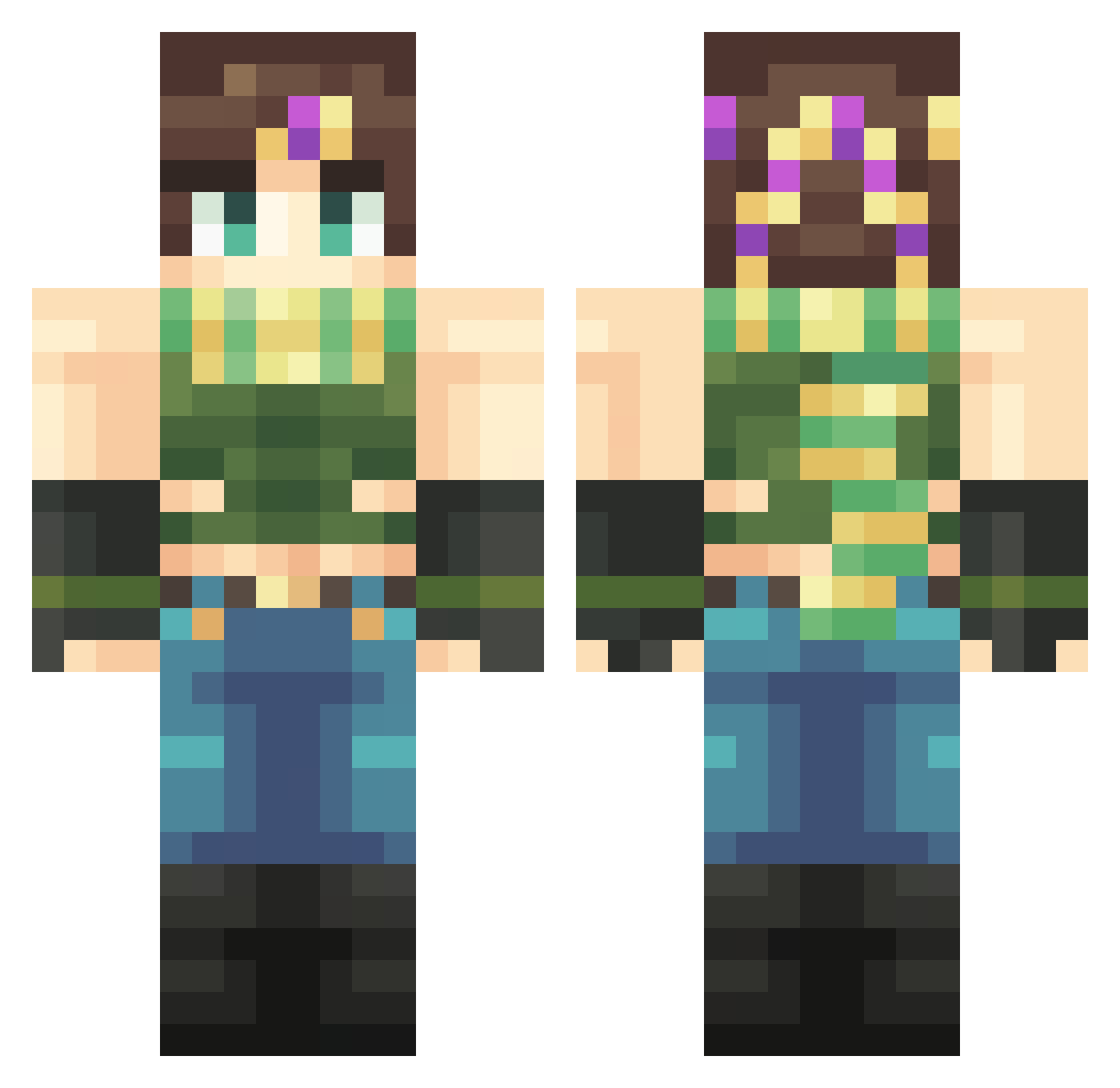 DJNevadaREAL Minecraft skin, front and back view