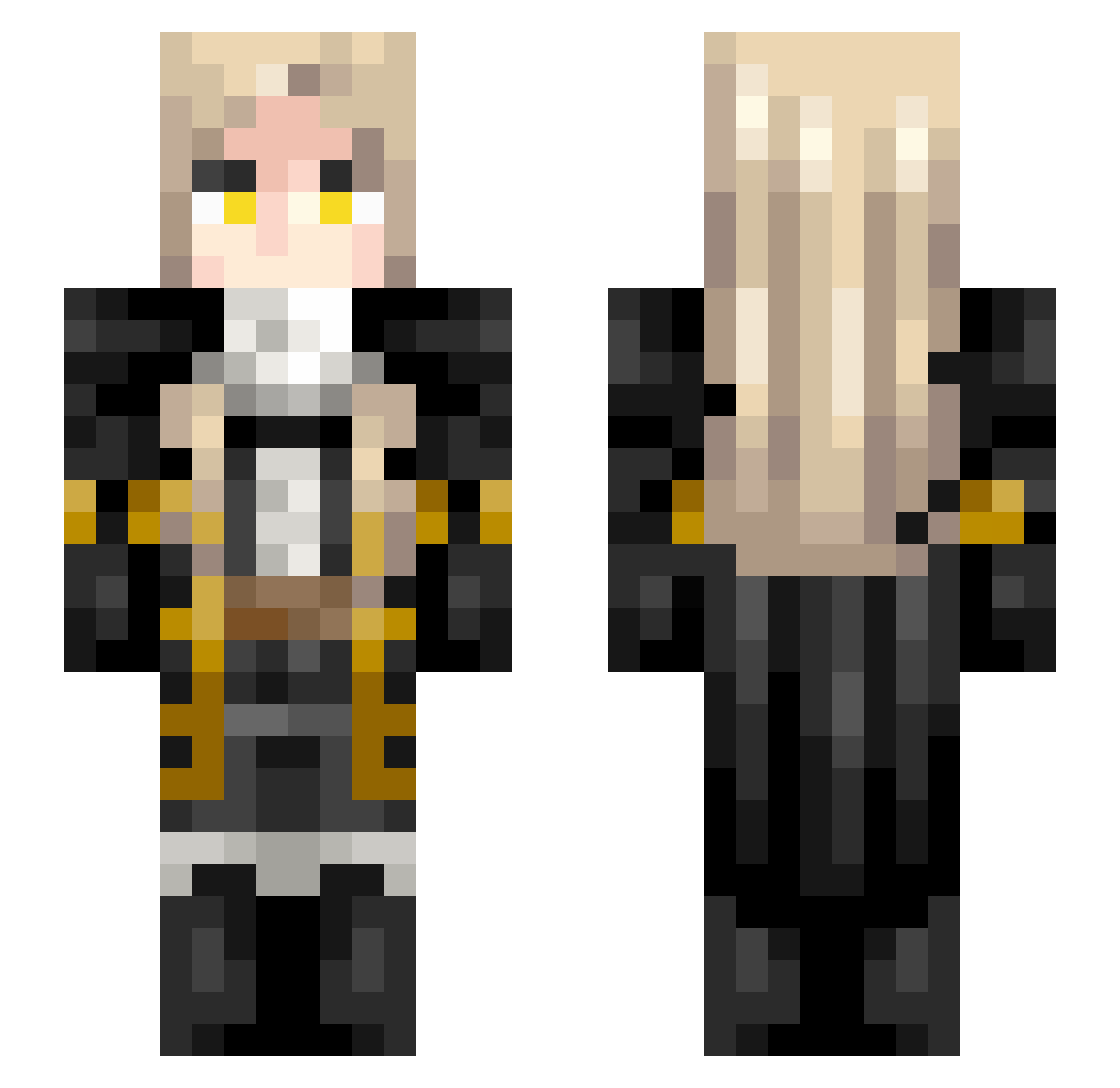 Rabbitosa Minecraft skin, front and back view