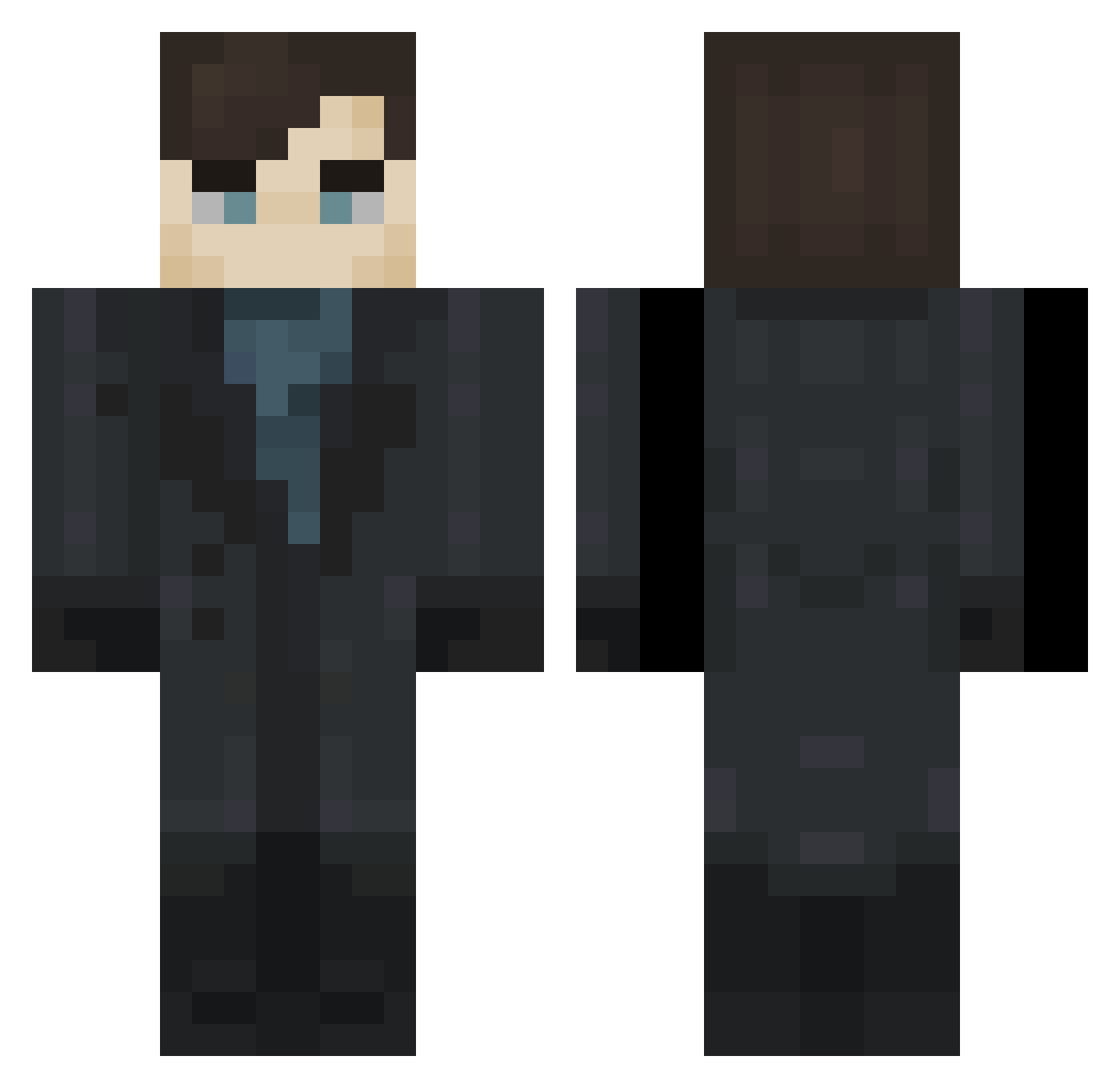 MeKYus Minecraft skin, front and back view