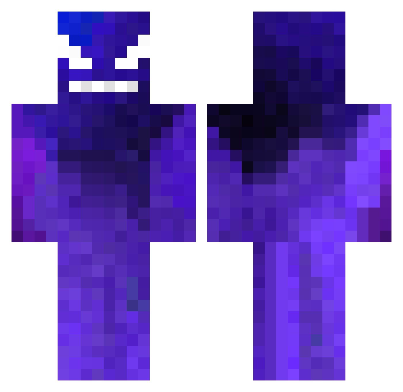 SpaceHorror Minecraft skin, front and back view